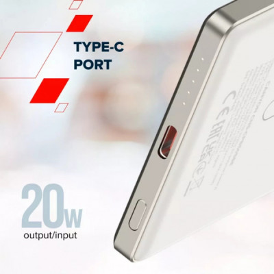 Батарея універсальна Canyon 5000mAh OnPower 505 slim Magsafe PD/20W Beige (CNS-CPB505BE)
