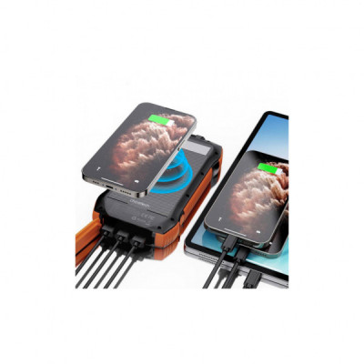 Батарея універсальна Choetech Wireless 20000mAh 20W, PD, QC/3.0, solar panel, Qi-5W, Black-Orange (B657-OR)