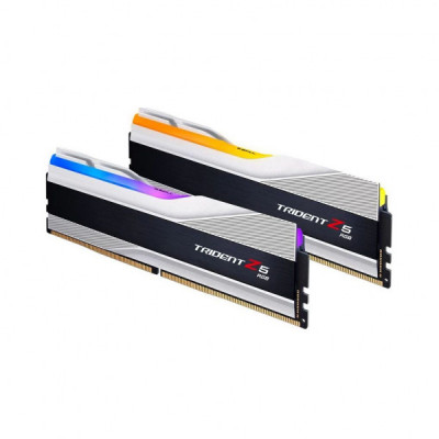 Модуль пам'яті для комп'ютера DDR5 32GB (2x16GB) 6600 Trident Z5 RGB Silver G.Skill (F5-6600J3440G16GX2-TZ5RS)