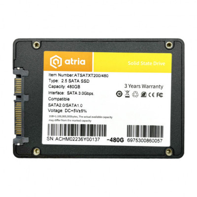 Накопичувач SSD 2.5" 480GB XT200 ATRIA (ATSATXT200/480)