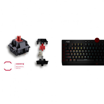 Клавіатура AOC AGK700 RGB Cherry MX Red USB Black (AGK700DR2R)