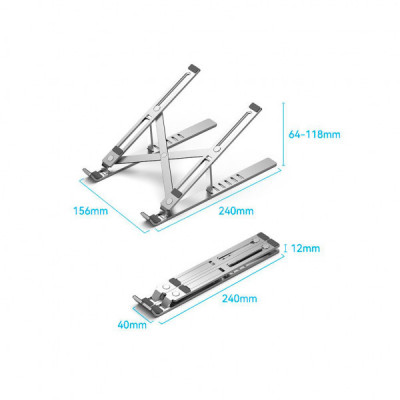 Підставка до ноутбука Vention Laptop X-type Stand Silver Aluminum Alloy (KDMI0)