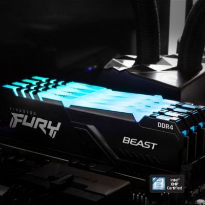 Модуль пам'яті для комп'ютера DDR4 32GB 3200 MHz Fury Beast RGB Kingston Fury (ex.HyperX) (KF432C16BBA/32)