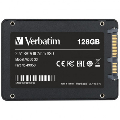 Накопичувач SSD 2.5" 128GB Verbatim (49350) Накопичувач SSD 2.5" 128GB Verbatim (49350)