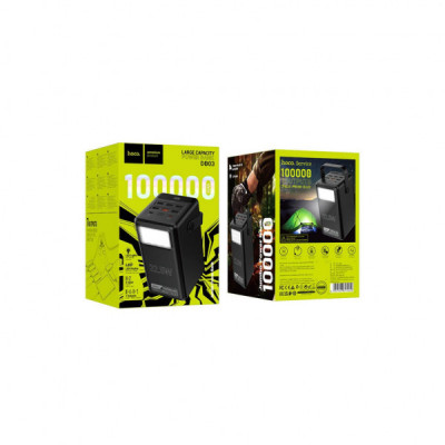 Батарея універсальна HOCO 100000mAh Endure 22.5W PD, QC, LED Lamp, Black (DB03 / 714721)