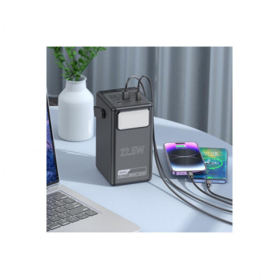Батарея універсальна HOCO 100000mAh Endure 22.5W PD, QC, LED Lamp, Black (DB03 / 714721)