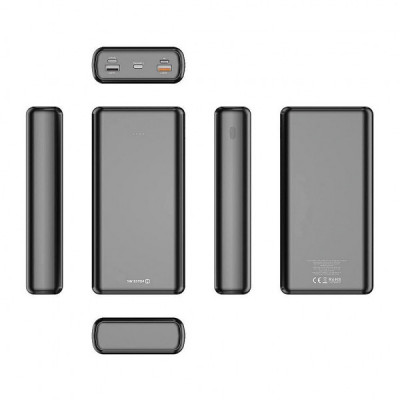 Батарея універсальна SWISSTEN 30000mAh PD/20W, QC/3.0, USB-C, Lightning, Micro-USB, 2*USB-A, +cable USB-C 3A, black (8595217479838)