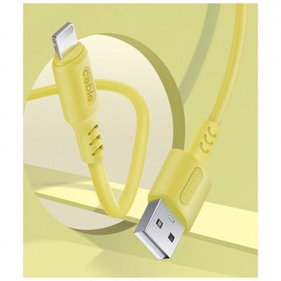 Дата кабель USB 2.0 AM to Type-C 1.0m soft silicone yellow ColorWay (CW-CBUC043-Y)