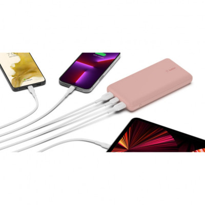 Батарея універсальна Belkin 20000mAh 15W, Dual USB-A, USB-C Rose Gold (BPB012BTRG)