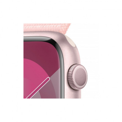 Смарт-годинник Apple Watch Series 9 GPS 45mm Pink Aluminium Case with Light Pink Sport Loop (MR9J3QP/A)