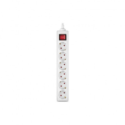 Мережевий фільтр живлення REAL-EL RS-6 Protect M 5m, white (EL122300035)