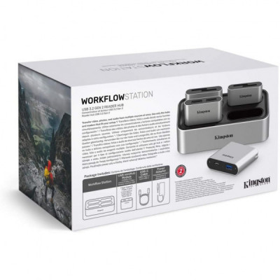 Зчитувач флеш-карт Kingston Workflow Station Dock USB 3.2 Gen2 USB-A/C Hub (WFS-U)