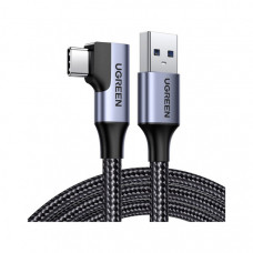 Дата кабель USB 3.0 AM to Type-C 1.0m 60W US385 90-degree Black Ugreen (20299)