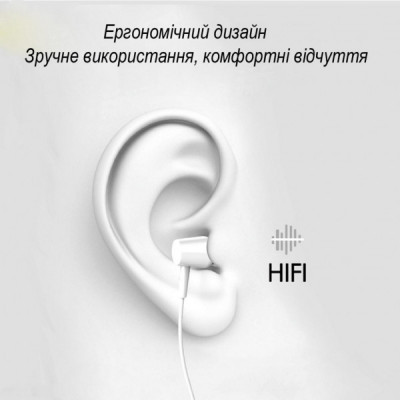 Навушники Denmen HF DR02 3.5mm 1.2 м Black (DE-DR02-BK)