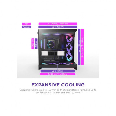 Корпус NZXT H9 Flow RGB Dual-Chamber All Black (CM-H92FB-R1)