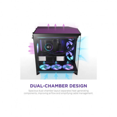 Корпус NZXT H9 Flow RGB Dual-Chamber All Black (CM-H92FB-R1)