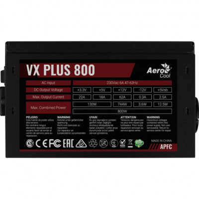 Блок живлення AeroCool 800W VX Plus Stealth (ACPN-VS80AEY.12) Блок живлення AeroCool 800W VX Plus Stealth (ACPN-VS80AEY.12)