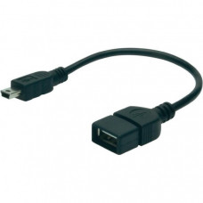 Дата кабель USB 2.0 AF to mini-B 5P OTG 0.2m Digitus (AK-300310-002-S)