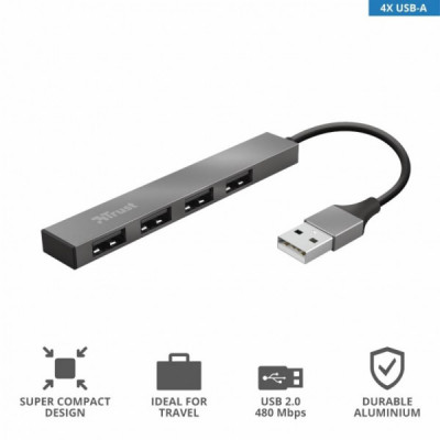 Концентратор Trust Halyx Aluminium 4-Port Mini USB Hub (23786_TRUST)