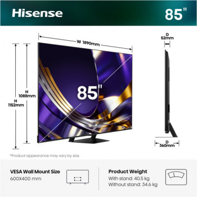 Телевізор Hisense 85U7S PRO Телевізор Hisense 85U7S PRO
