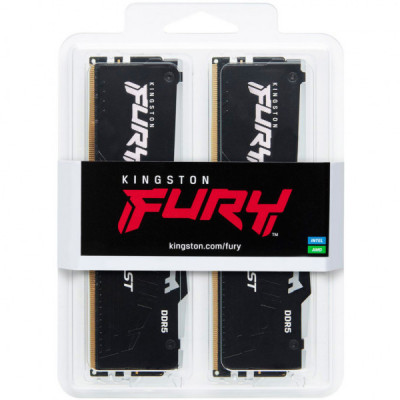 Модуль пам'яті для комп'ютера DDR5 16GB (2x8GB) 6000 MHz Beast RGB EXPO Kingston Fury (ex.HyperX) (KF560C30BBEAK2-16)