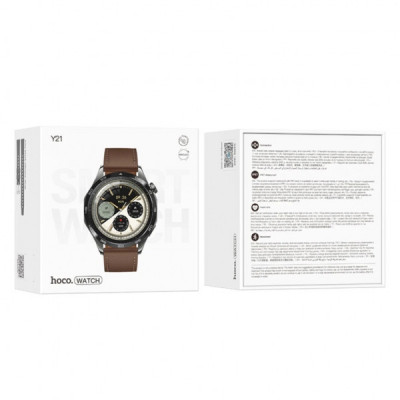 Смарт-годинник HOCO Y21 AMOLED Smart sports watch(call version) Metal gray (6942007624077)