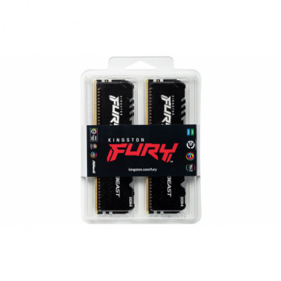 Модуль пам'яті для комп'ютера DDR4 32GB (2x16GB) 3733 MHz Fury Beast RGB Kingston Fury (ex.HyperX) (KF437C19BB1AK2/32)