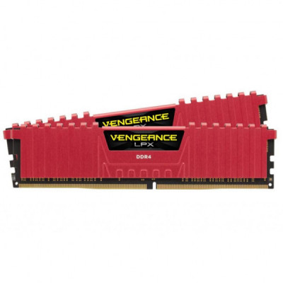 Модуль пам'яті для комп'ютера DDR4 32GB (2x16GB) 2666 MHz Vengeance LPX Red Corsair (CMK32GX4M2A2666C16R)