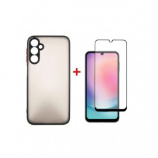 Чохол до мобільного телефона Dengos Kit for Samsung Galaxy A24 case + glass (Black) (DG-KM-15)