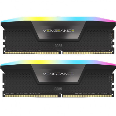 Модуль пам'яті для комп'ютера DDR5 96GB (2x48GB) 6400 MHz Vengeance RGB Black Corsair (CMH96GX5M2B6400C32)