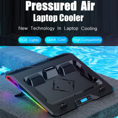 Підставка до ноутбука IceCoorel 10-15.6", 2*60mm 2800 RPM, USB2.0+LCD+speed control., 400x350x45mm (A3)