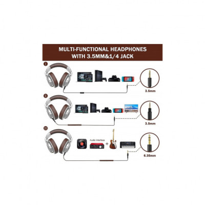 Навушники OneOdio A71 3,5мм/6,35мм Silver/Brown (A71 Silver Brown)