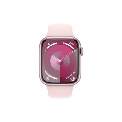 Смарт-годинник Apple Watch Series 9 GPS 41mm Pink Aluminium Case with Light Pink Sport Band - S/M (MR933QP/A)