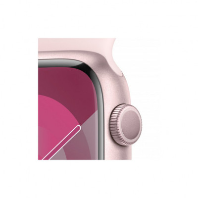 Смарт-годинник Apple Watch Series 9 GPS 41mm Pink Aluminium Case with Light Pink Sport Band - S/M (MR933QP/A)