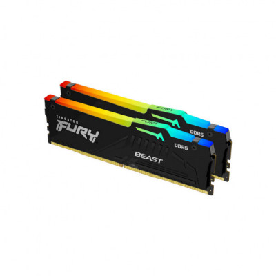 Модуль пам'яті для комп'ютера DDR5 64GB (2x32GB) 4800 MHz FURY Beast RGB Kingston Fury (ex.HyperX) (KF548C38BBAK2-64)