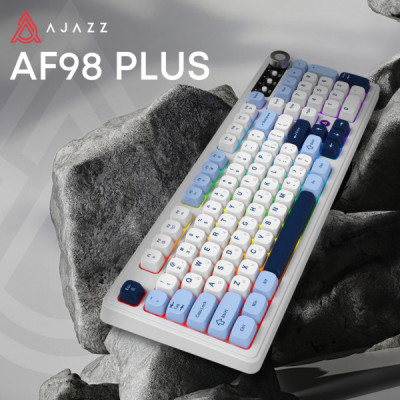 Клавіатура Ajazz AF98 Plus Wireless/Bluetooth/USB UA White/Blue (AF98-PLUS-GB)