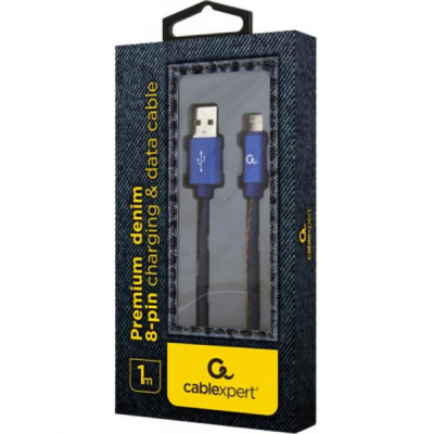 Дата кабель USB 2.0 AM to Lightning 1.0m Cablexpert (CC-USB2J-AMLM-1M-BL)