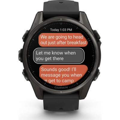 Смарт-годинник Garmin fenix 8 43mm, AMOLED, Saph, CrbnGry Ti/Blk, Blk/PebblGryBnd, (010-02903-21)