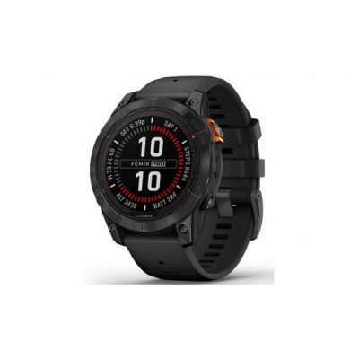 Смарт-годинник Garmin fenix 7 Pro Solar, Glass, SltGrySS w/Black Band, GPS (010-02777-01)