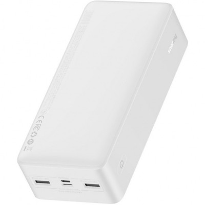 Батарея універсальна Baseus Bipow 30000mAh, 15W, USB-C/3A, 2*USB-A/3A(max.), +cable, white (PPBD050202)