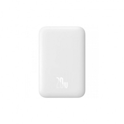 Батарея універсальна Baseus Magnetic Wireless Mini 6000mAh 20W, PD QC/3.0, white (P10059002223-00)