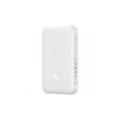 Батарея універсальна Baseus Magnetic Wireless Mini 6000mAh 20W, PD QC/3.0, white (P10059002223-00)
