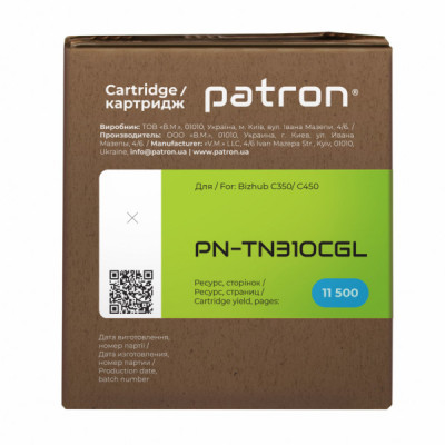 Тонер-картридж Patron Konica Minolta TN310C Cyan Green Label (PN-TN310CGL)
