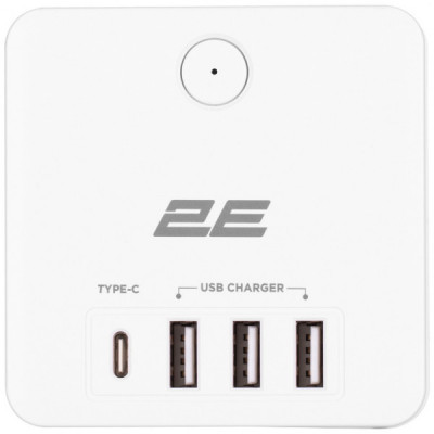 Мережевий фільтр живлення 2E 3*USB-A, 1*USB-C, white (2E-AD431WH)