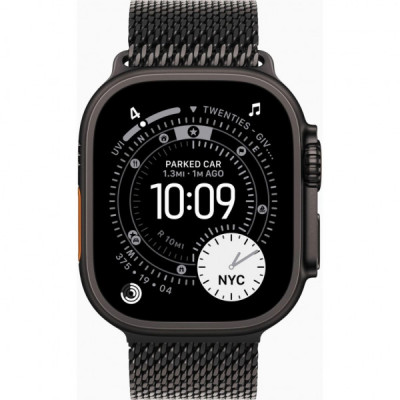 Смарт-годинник Apple Watch Ultra 3 GPS + Cellular 49mm Black Titanium Case with Black Titanium Milanese Loop - Medium (MF1Q4QP/A)