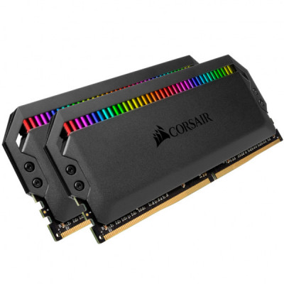 Модуль пам'яті для комп'ютера DDR4 32GB (2x16GB) 3200 MHz Dominator Platinum RGB Black Corsair (CMT32GX4M2C3200C16)