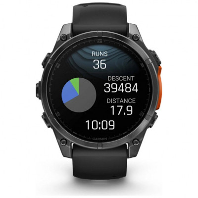 Смарт-годинник Garmin fenix 8 47mm, AMOLED, Glass/SS, SlateGray Steel/Black, BlkBnd, GPS (010-02904-00)