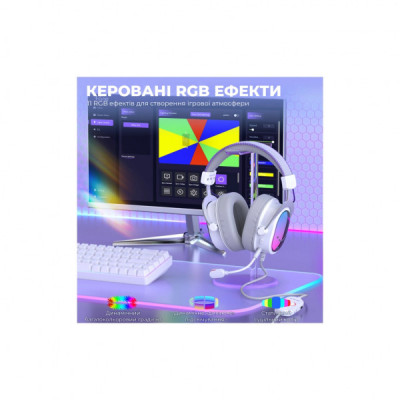 Навушники Fifine H16 7.1 RGB White (H16W) Навушники Fifine H16 7.1 RGB White (H16W)