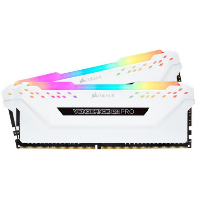 Модуль пам'яті для комп'ютера DDR4 16GB (2x8GB) 3200 MHz Vengeance RGB Pro White Corsair (CMW16GX4M2C3200C16W)