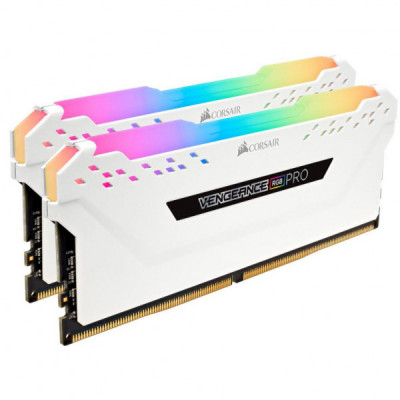 Модуль пам'яті для комп'ютера DDR4 16GB (2x8GB) 3200 MHz Vengeance RGB Pro White Corsair (CMW16GX4M2C3200C16W)